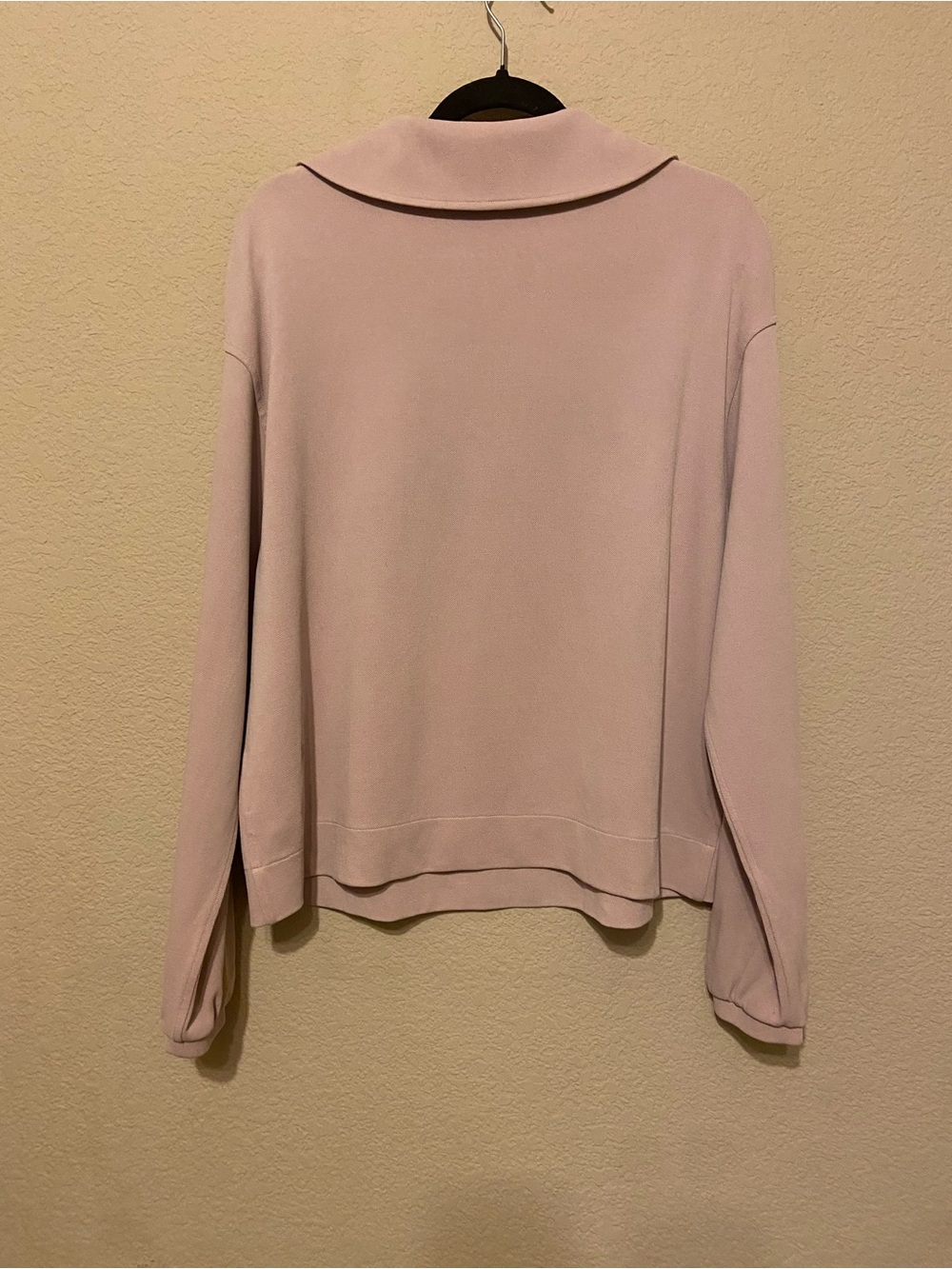 Lululemon Softstreme Pique Oversized Long-Sleeve Polo Shirt Mink Berry pink Sz S - Picture 3 of 8